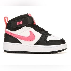 Pink and black Nike Court Borough Mid 2
Baby/Toddler Shoes size 2c